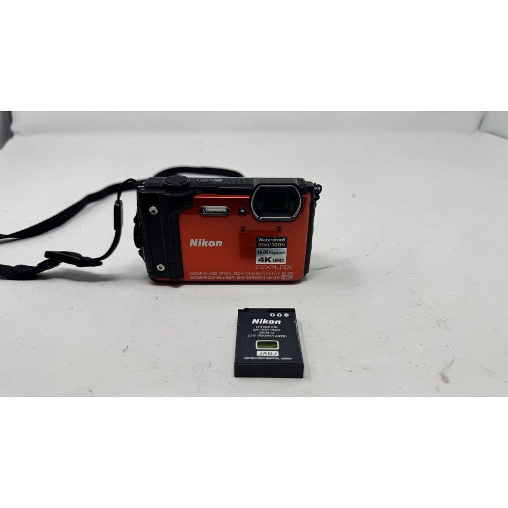 Nikon COOLPIX W300 16MP Compact Digital Camera  Orange For parts-Doesnt Power on